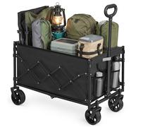 SONGMICS Festival Trolley on Wheels, Foldable Camping Cart, Pull Garden Wagon, A