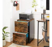 Songmics File Cabinet With 2 Drawers, Rolling Office Filing Cabinet With Wheels, For A4, Letter Sized Documents, Hanging File