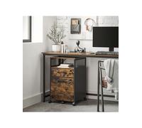 Songmics Filing Cabinet Office File Cabinet With 2 Lockable Drawers, Wheels, Open Shelf For Hanging Files, Steel Frame