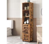 Songmics Floor Cabinet, Bathroom Cabinet With 3 Open Compartments And 2 Adjustable Shelves, Storage Cabinet, Rustic Brown
