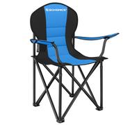 SONGMICS Foldable Camping Chair, with Comfortable Sponge Seat, Cup