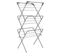 SONGMICS Foldable Clothes Airer, 15 m Drying Space, 64.2 x 50.2 x 146 cm | Clothes Drying Rack, Steel Frame, Indoor Outdoor Use, Dove Grey, BUNJI Collection LLR715G01