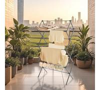 Songmics Foldable Clothes Airer, Clothes Drying Rack, Compact Clothes Horse Dryer, Laundry Rack, Steel Frame, 37 X 75 X 135.1 Cm