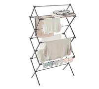 SONGMICS Foldable Clothes Airer, Steel Laundry Rack, 37 x 75 x 135.1 cm