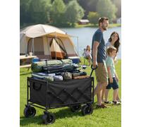 Songmics Folding Garden Trolley With 200L Capacity, Handle, Outdoor Use, 180 Kg Load, Black