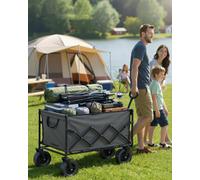 Songmics Folding Garden Trolley With 200L Capacity, Handle, Outdoor Use, 180 Kg Load, Grey
