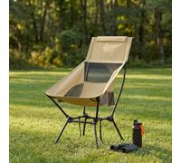 Songmics Folding Outdoor Camping Chair With Adjustable Height, Steel Frame And 2 Storage Pockets