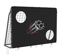 SONGMICS Football Goal SZQ215B02, 7ft x 5ft, Metal Pipe, PE Net, Quick Assembly, for Kids, Garden, Courtyard, Park, Beach, Black