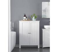 Songmics Freestanding Bathroom Cabinet Storage Cupboard Unit With 2 Doors And 2 Adjustable Shelves White Bcb60W