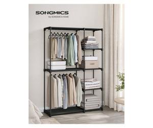 Songmics Freestanding Wardrobe, Foldable Closet, Coat Rack With Clothes Rails,clothes Rack,open Storage Wardrobe,storage Organiser