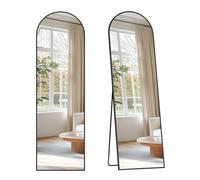 SONGMICS Full Length Mirror, 150 x 40 cm, Arched Full Body Mirror with Stand, Aluminium Alloy Frame, Tempered Glass, for Bedroom, Living Room, Cloakroom, Ink Black LFM035B01