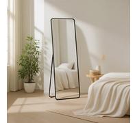 Songmics Full Length Mirror, 150 X 40 Cm, Rectangle Full Body Mirror With Stand, Aluminium Alloy Frame, Tempered Glass