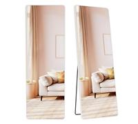 SONGMICS Full Length Mirror, 160 x 50 cm, Rectangle Full Body Mirror with Stand, Aluminium Alloy Frame Floor Mirror, Tempered Glass, for Bedroom, Living Room, Cloakroom, Matte White LFM030WC01