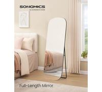 Songmics Full Length Mirror, 160 X 50 Cm, Rounded Rectangle Full Body Floor Mirror With Stand, Aluminium Alloy Frame