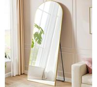 Arched Floor Mirror with Stand for Bedroom or Living Room, Pale Gold / 165 x 60 cm