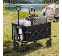SONGMICS Garden Cart Camping Trolley with Wheels & Adjustable Handle in Black SONGMICS Black