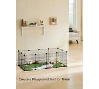 Songmics Guinea Pig Cage, Indoor Rabbit Run Hutch Cage, Exercise Enclosure,diy Metal Modular Fence For Hamster, Pet, Small Animals