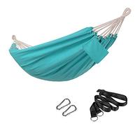 SONGMICS Hammock, 210 x 150 cm, Double Hammock, 300 kg Load Capacity, for Terrace, Balcony, Garden, Outdoor, Camping, with Carry Bag, Fastening Straps and Carabiners, Turquoise GDC15BU
