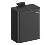 SONGMICS Hanging Kitchen Bin, 2.1-Gallon (8 L) Steel Trash Bin with Lid for Food Waste, Cabinet Door Hanging or Wall-Mounted with Hooks, for Under Sink, Bathrooms, Ink Black LTB810B01