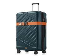 SONGMICS Hard Shell Suitcase, ABS Luggage Trolley with TSA Lock, 28 Inch | Hard Shell Suitcase, Travel Case with Strap, 4 Double Spinner Wheels, 75cm, Greyish Green, TREVO Collection RLP003C101