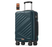 SONGMICS Hard Shell Suitcase, ABS Luggage Trolley with TSA Lock, 4 Double Spinner Wheels, Travel Case with Strap, Cabin Suitcase 55 cm, Slate Teal RLP001C101