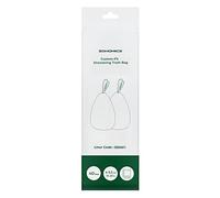 SONGMICS Heavy-Duty Bin Bags, Drawstring Rubbish Bags for 4-5.3 Gallon (15-20L) Kitchen Bins, Pre-Separated, Liner Code 020A01, 2 Rolls, 80 Pieces, White KRB020A02