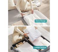 Songmics Heavy-Duty Bin Bags, Drawstring Rubbish Bags For 4-5.3 Gallon Kitchen Bins, Pre-Separated,white