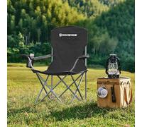 SONGMICS Heavy Duty Folding Camping Chairs Set of 2 with Drink Holder in Black SONGMICS Black