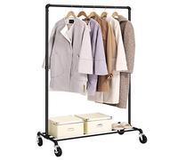 Songmics Heavy Duty Metal Clothes Rack On Wheels - Black, Black