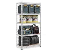 SONGMICS Heavy-Duty Storage Shelf, Garage Shelving Unit | 100 x 50 x 200 cm, Supports up to 875 kg, Easy Assembly, Storage Rack, Adjustable Shelves, Silver GLR447E01