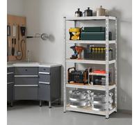 Heavy-Duty Storage Shelf, Garage Shelving Unit, 50 x 100 x 200 cm, Supports up to 875 kg, Easy Assembly, Storage Rack, Adjustable Shelves, Silver