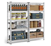 SONGMICS Heavy-Duty Storage Shelf, Garage Shelving Unit | 75 x 30 x 150 cm, Supports up to 875 kg, Easy Assembly, Storage Rack, Adjustable Shelves, Silver GLR451E01