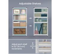 Heavy-Duty Storage Shelves, Set of 2, Garage Shelving Unit, 30 x 75 x 150 cm, Supports up to 875 kg, Easy Assembly, Storage Rack, Adjustable Shelves