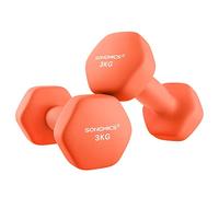 SONGMICS Hex Dumbbells Pair, 2 x 3 kg, Non-Slip PVC Coating