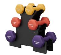 SONGMICS Hex Dumbbells Set with Stand, 2 x 1 kg, 2 x 1.5 kg, 2 x 2 kg