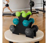 Songmics Hex Dumbbells Set With Stand - 2 X 1 Kg, 2 X 2 Kg, 2 X 3 Kg, Neoprene Matte Finish, Hand Weights For Home Exercise