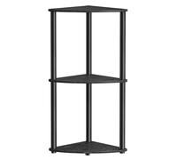 SONGMICS HOME 3-Tier Corner Shelf Toolless Assembly, 38.3 x 27 x 70.6 cm | Corner Shelving Unit Storage Stand, Living Room, Bedroom, Kitchen, Ebony Black and Ink Black, Braylin Collection LBC620B01