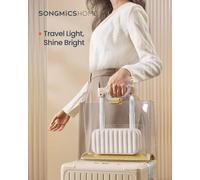 Songmics Home Anah Collection - Travel Jewellery Box, 10.5 X 20.5 X 6 Cm, Pu Surface With Stitching,gift Idea, Cloud White