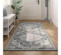 SONGMICS HOME Area Rug, 80 x 150 cm, Non-Slip Carpet, Machine Washable | Bohemian Style Home Decor for Bedroom, Living Room, Kitchen, Dining Room, Dove Grey, VERINA Collection TAR037G01