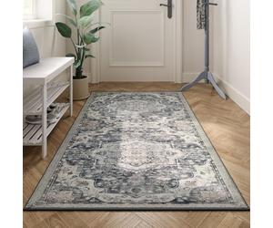 SONGMICS HOME Area Rug, 80 x 150 cm, Non-Slip Carpet, Machine Washable | Bohemian Style Home Decor for Bedroom, Living Room, Kitchen, Dining Room, Dove Grey, VERINA Collection TAR037G01