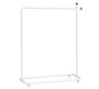 SONGMICS HOME Clothes Rail on Wheels, 1 Hanging Rail, Fabric Shelf | Portable Clothing Rack, with Storage Bag, Matchstick-Shaped Hooks, 103 x 39 x 154.6cm, Matte White, ZINA Collection HSR170W01