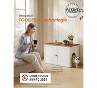 Songmics Home Litter Box Enclosure, Superfast Toolless Assembly, Cat Washroom Furniture, Push-To-Open Doors
