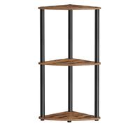 SONGMICS HOME Superfast Toolless Assembly, 3-Tier Corner Shelf, Corner Shelving Unit, Corner Storage Stand, 38.3 x 27 x 70.6 cm, Living Room, Bedroom, Kitchen, Rustic Brown LBC620K01