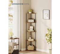 Songmics Home Superfast Toolless Assembly, 5-Tier Corner Shelf, Corner Shelving Unit, Corner Storage Stand, 38.3 X 27 X 139 Cm