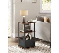 Songmics Home Superfast Toolless Assembly, Side Table, 3-Tier Nightstand With Storage, Fabric Basket, For Bedroom Living Room
