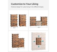 SONGMICS Interlocking Shoe Rack - Rectangular Storage Organiser