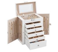 SONGMICS Jewellery Box 6 Tiers Jewellery Case with 5 Drawers Large Storage