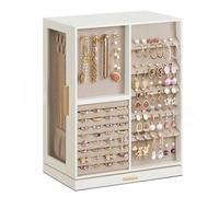 360° Rotating Jewellery Box with 5 Drawers, Cloud White / 17D x 27W x 33H cm