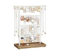 SONGMICS Jewellery Stand, 4-Tier Earring Holder Stand with Tray