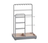 SONGMICS Jewelry Holder, Display Stand, Metal Frame, Velvet Tray